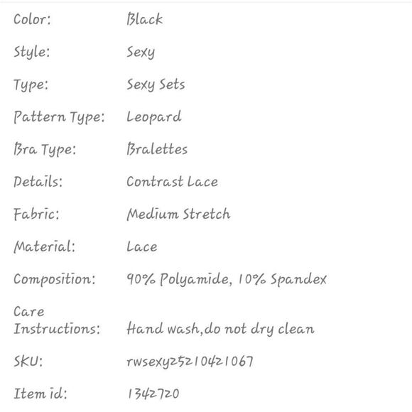 Coord Eyelash lace Leopard Print Set - Picture 5 of 5